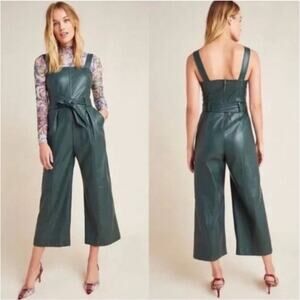Anthro Samira Faux Leather Jumpsuit